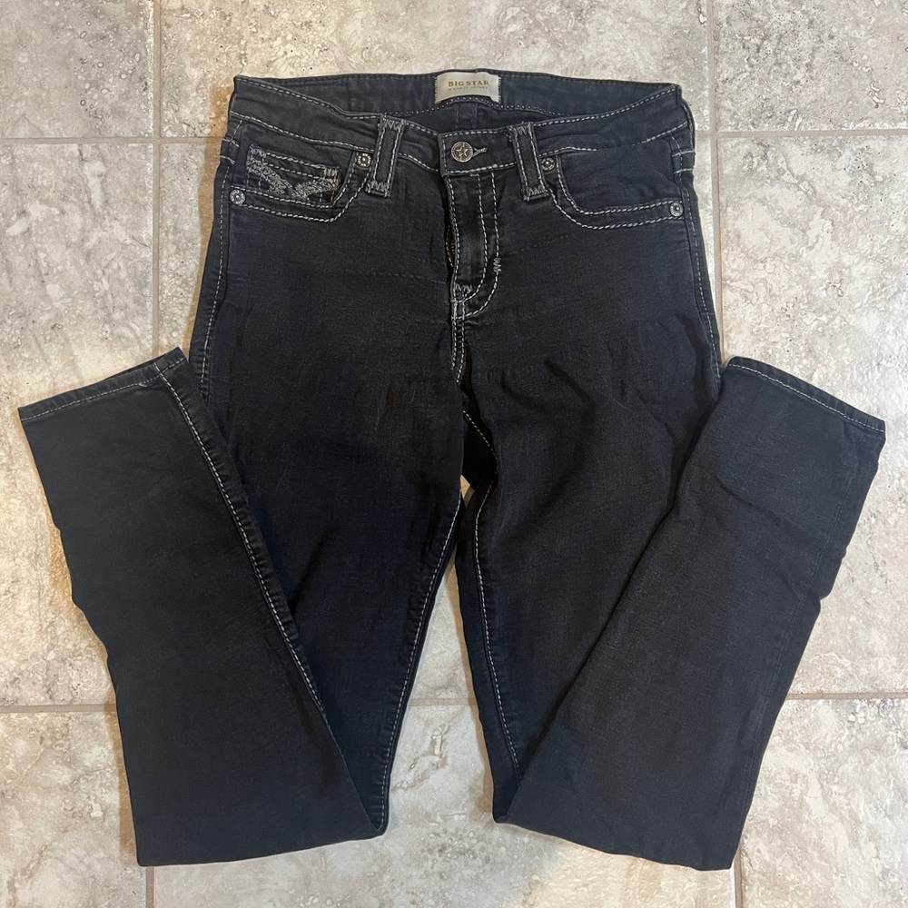 Big Star Maddie Skinny Jeans Black 27R Mid Rise Stretch